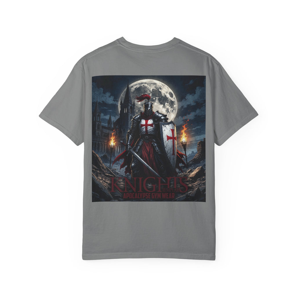 Knights Templar Bodybuilding Shirt - Gym Pump Cover Tee, Heavyweight Cotton Workout T-Shirt, Warrior Fitness Apparel, Powerlifting Tee