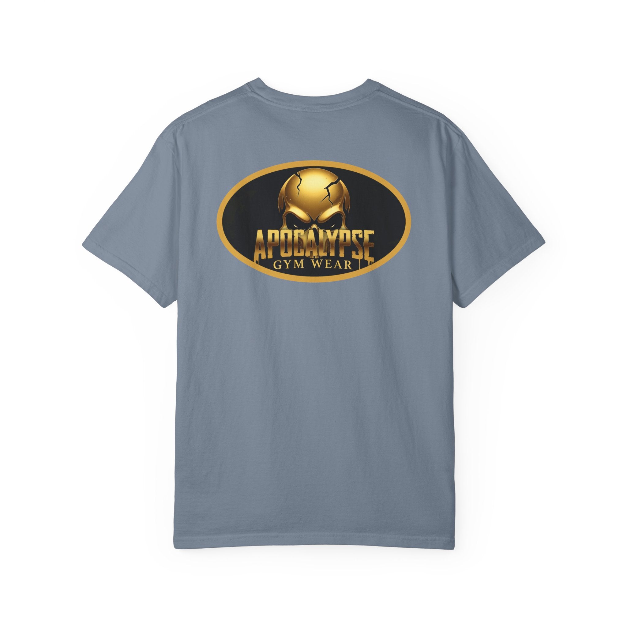 Apocalypse Gym Wear T-Shirt | Gold Skull Logo Athletic Tee