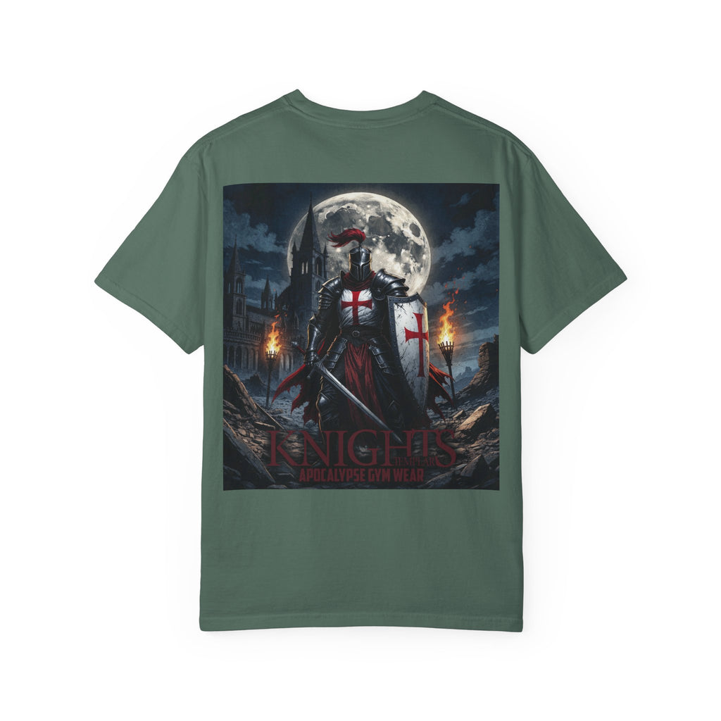 Knights Templar Bodybuilding Shirt - Gym Pump Cover Tee, Heavyweight Cotton Workout T-Shirt, Warrior Fitness Apparel, Powerlifting Tee