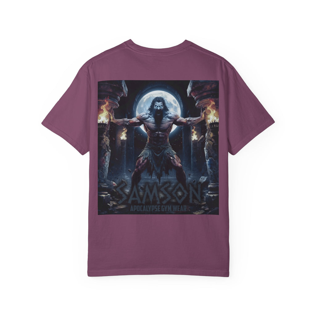 Samson warrior graphic T-Shirt | Mythic strength illustration, back print
