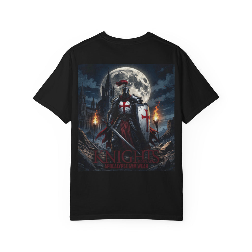 Knights Templar Bodybuilding Shirt - Gym Pump Cover Tee, Heavyweight Cotton Workout T-Shirt, Warrior Fitness Apparel, Powerlifting Tee