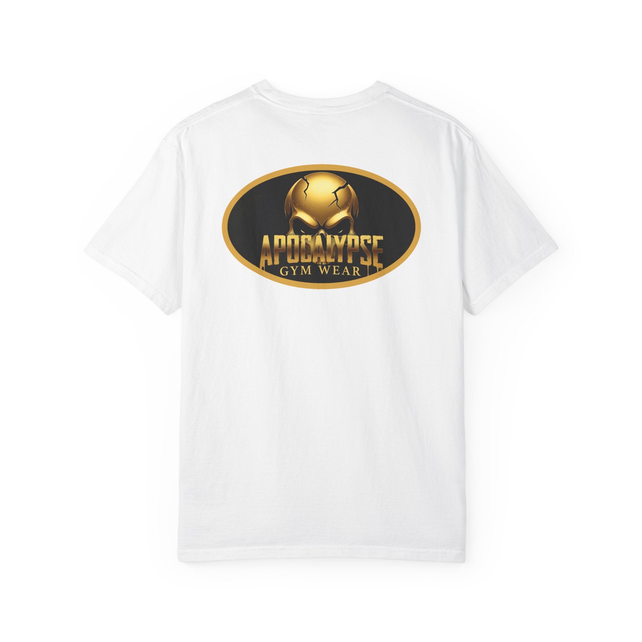 Apocalypse Gym Wear T-Shirt | Gold Skull Logo Athletic Tee