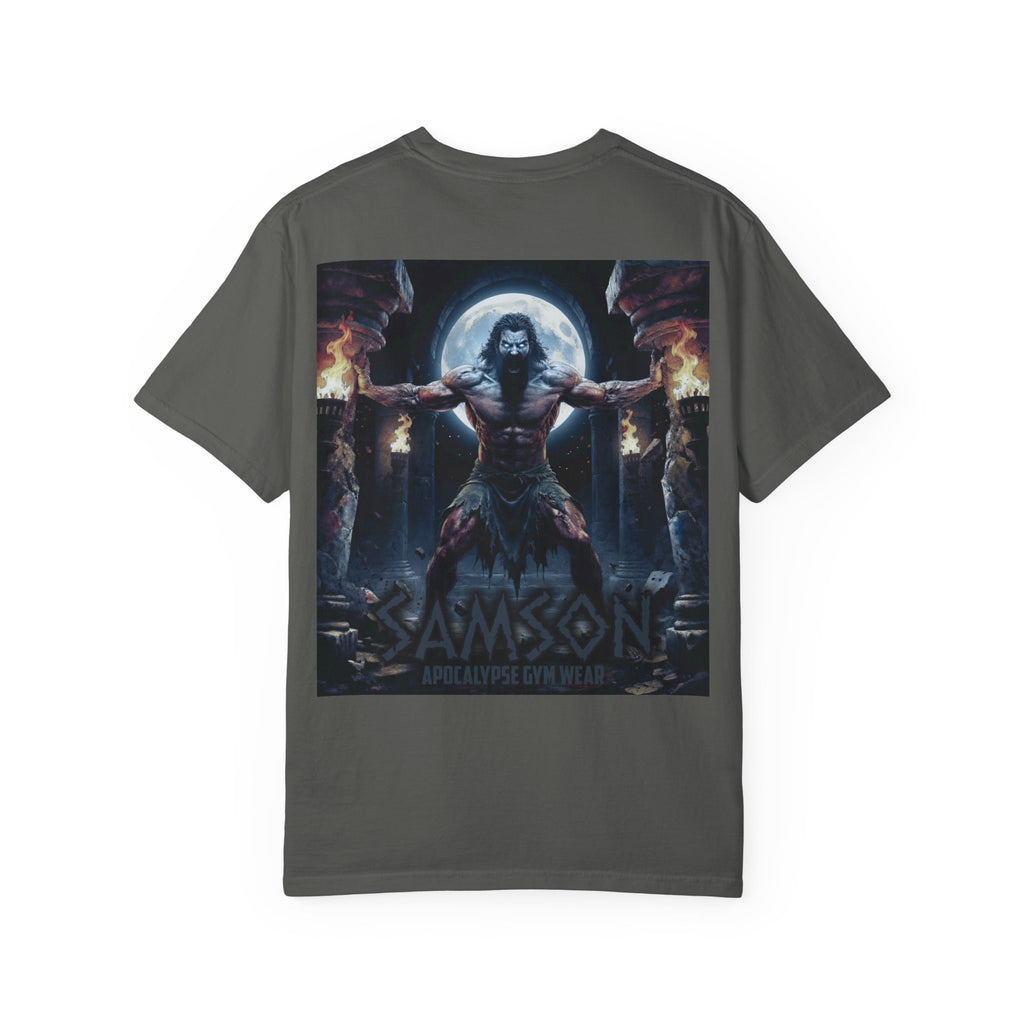 Samson warrior graphic T-Shirt | Mythic strength illustration, back print