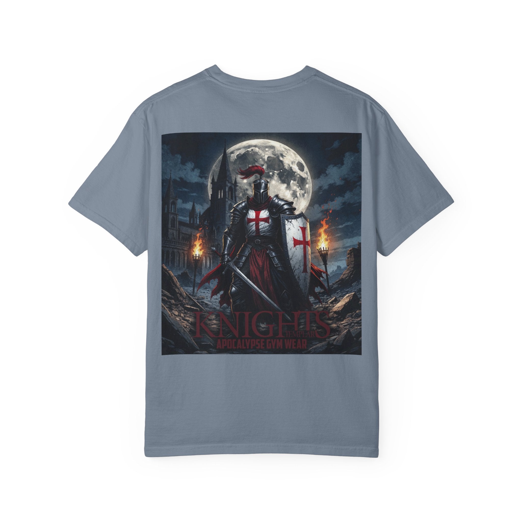 Knights Templar Bodybuilding Shirt - Gym Pump Cover Tee, Heavyweight Cotton Workout T-Shirt, Warrior Fitness Apparel, Powerlifting Tee