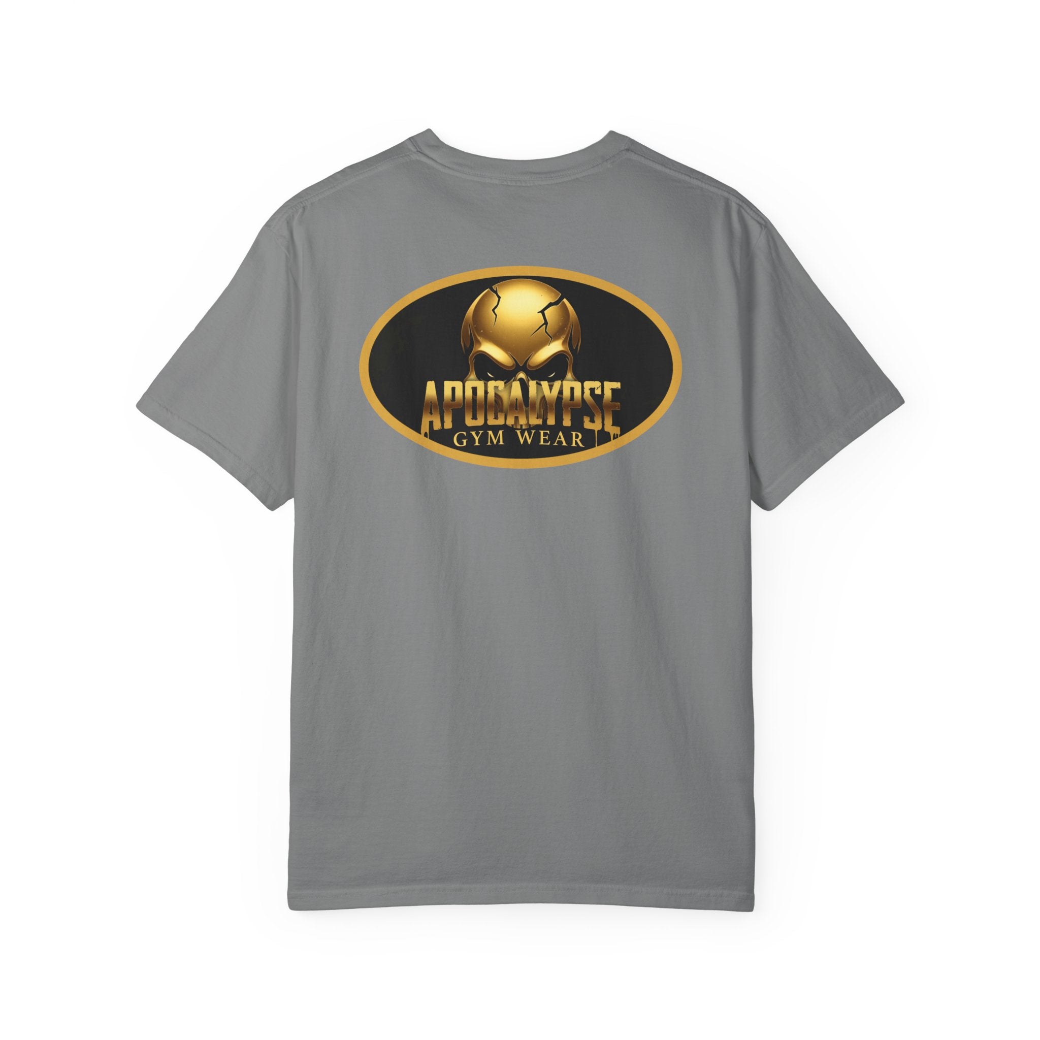 Apocalypse Gym Wear T-Shirt | Gold Skull Logo Athletic Tee