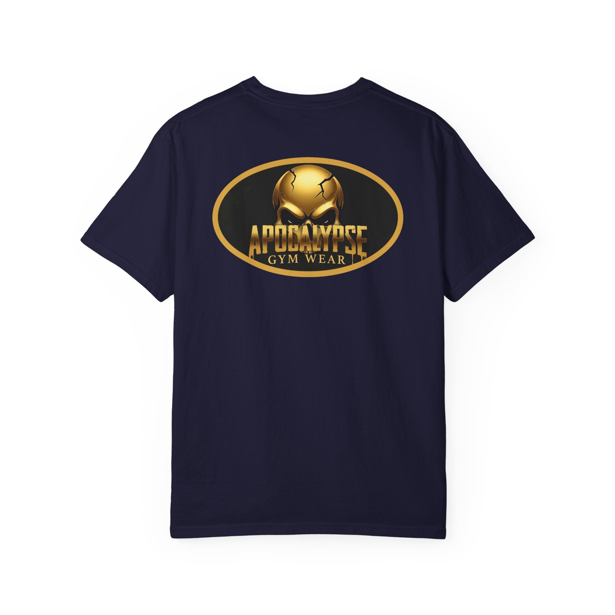 Apocalypse Gym Wear T-Shirt | Gold Skull Logo Athletic Tee