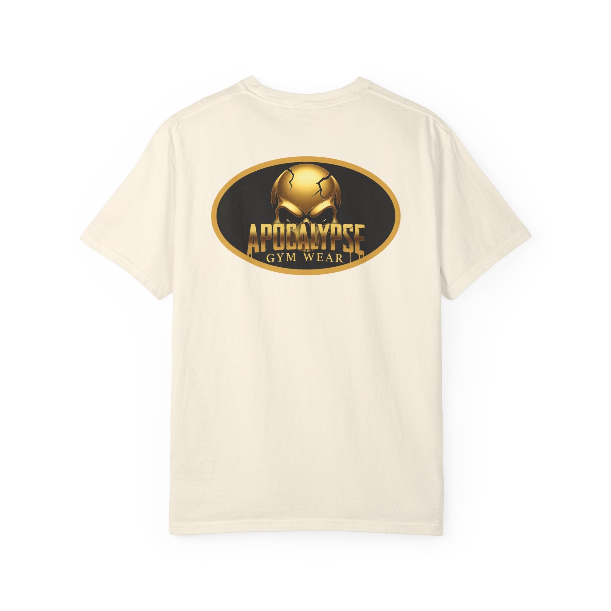 Apocalypse Gym Wear T-Shirt | Gold Skull Logo Athletic Tee