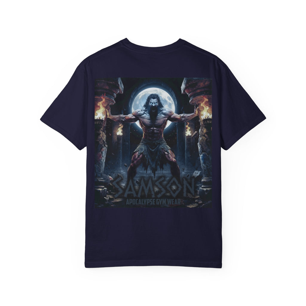 Samson warrior graphic T-Shirt | Mythic strength illustration, back print