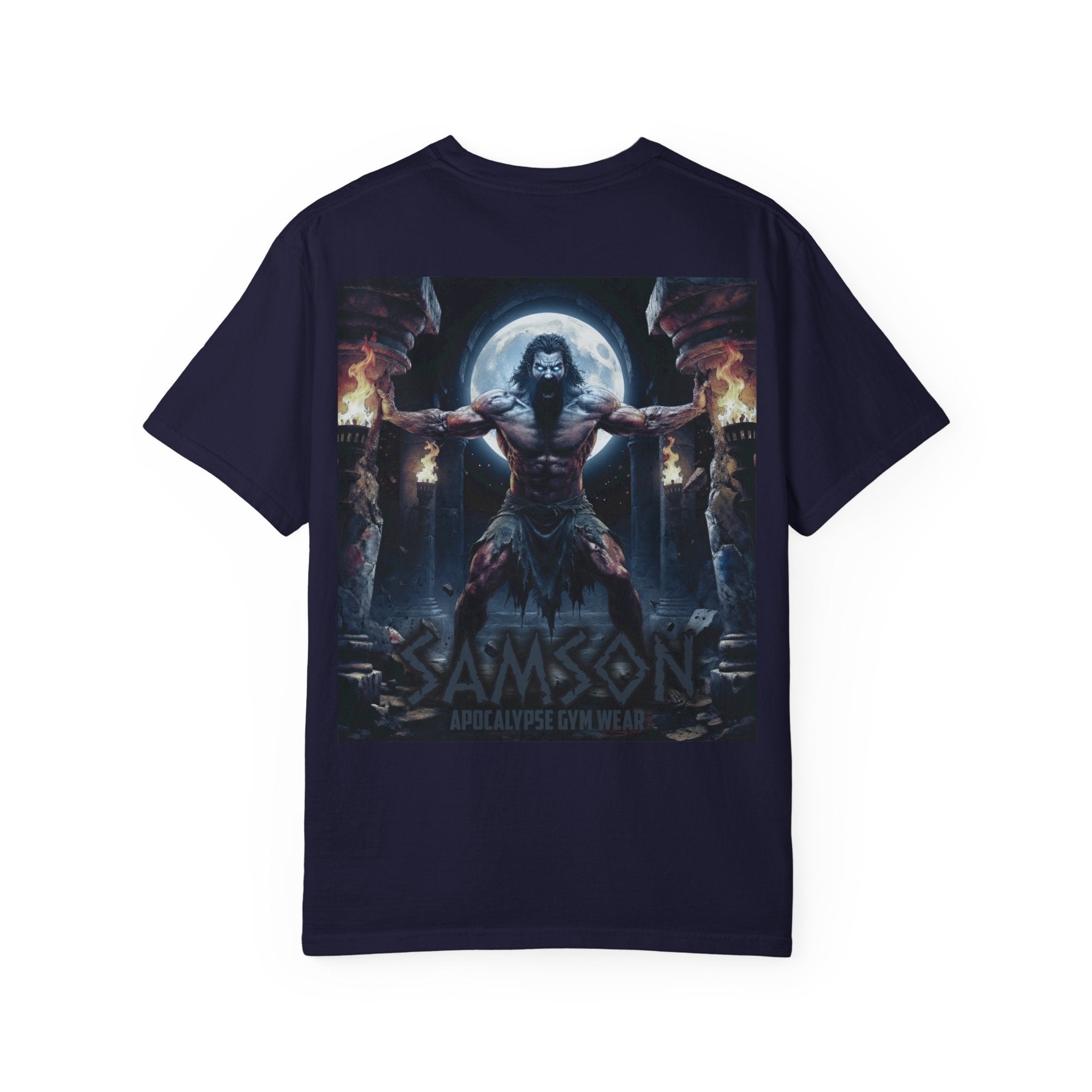 Samson warrior graphic T-Shirt | Mythic strength illustration, back print