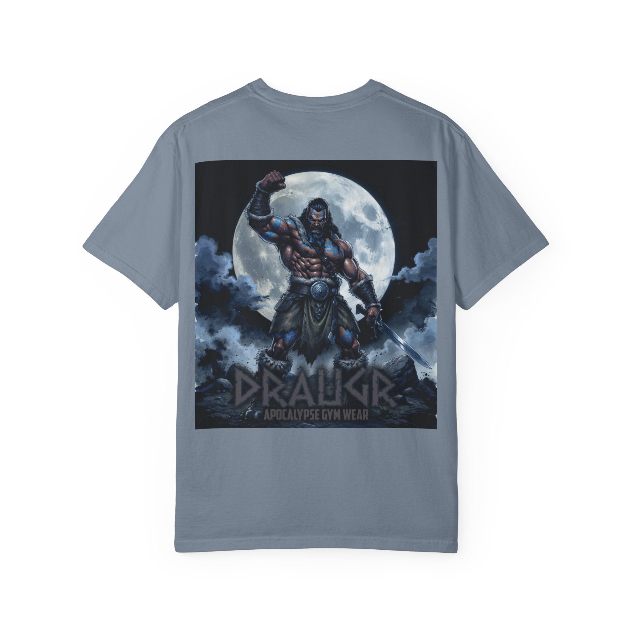 Draugr Apocalypse warrior graphic T-shirt | Norse undead moonback design