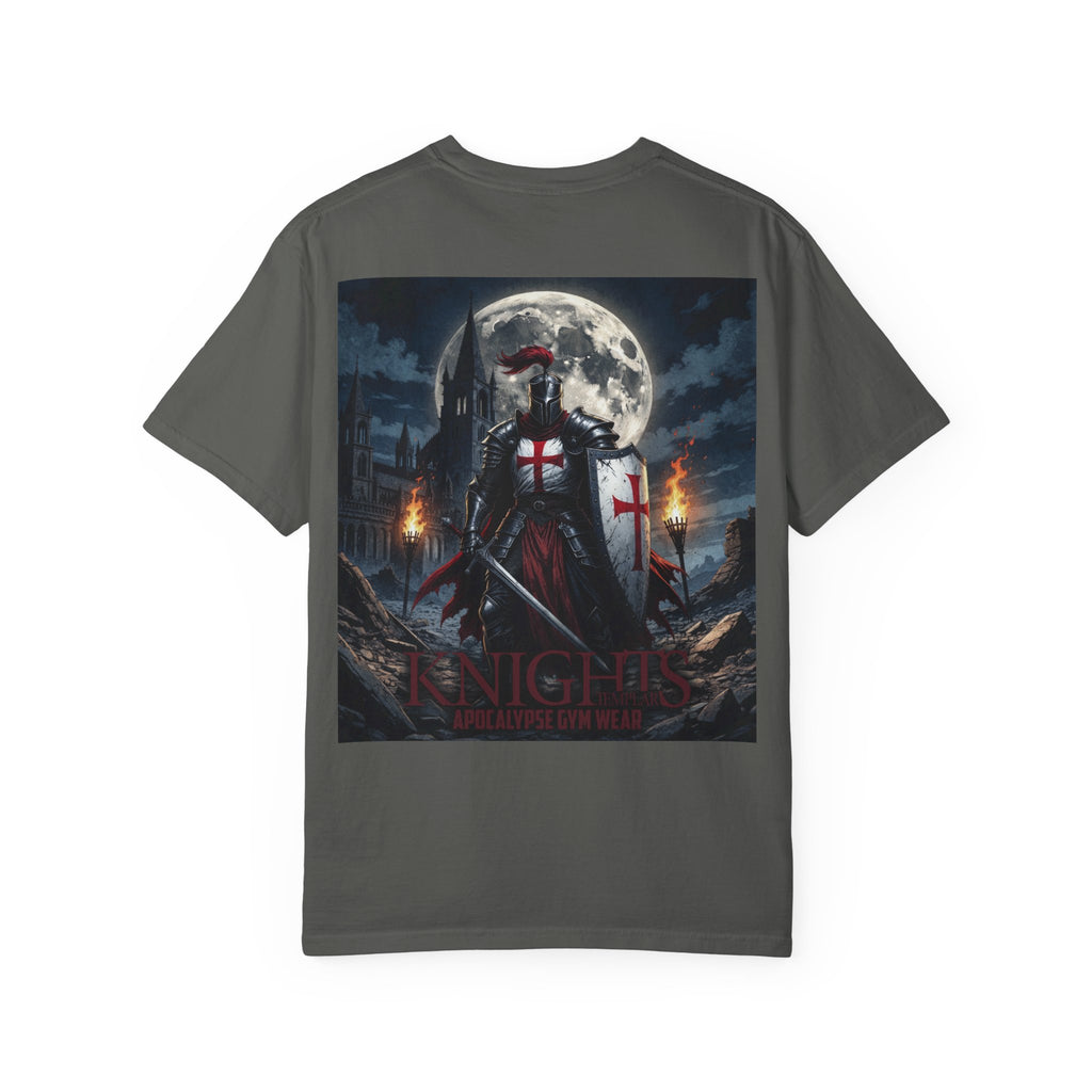 Knights Templar Bodybuilding Shirt - Gym Pump Cover Tee, Heavyweight Cotton Workout T-Shirt, Warrior Fitness Apparel, Powerlifting Tee