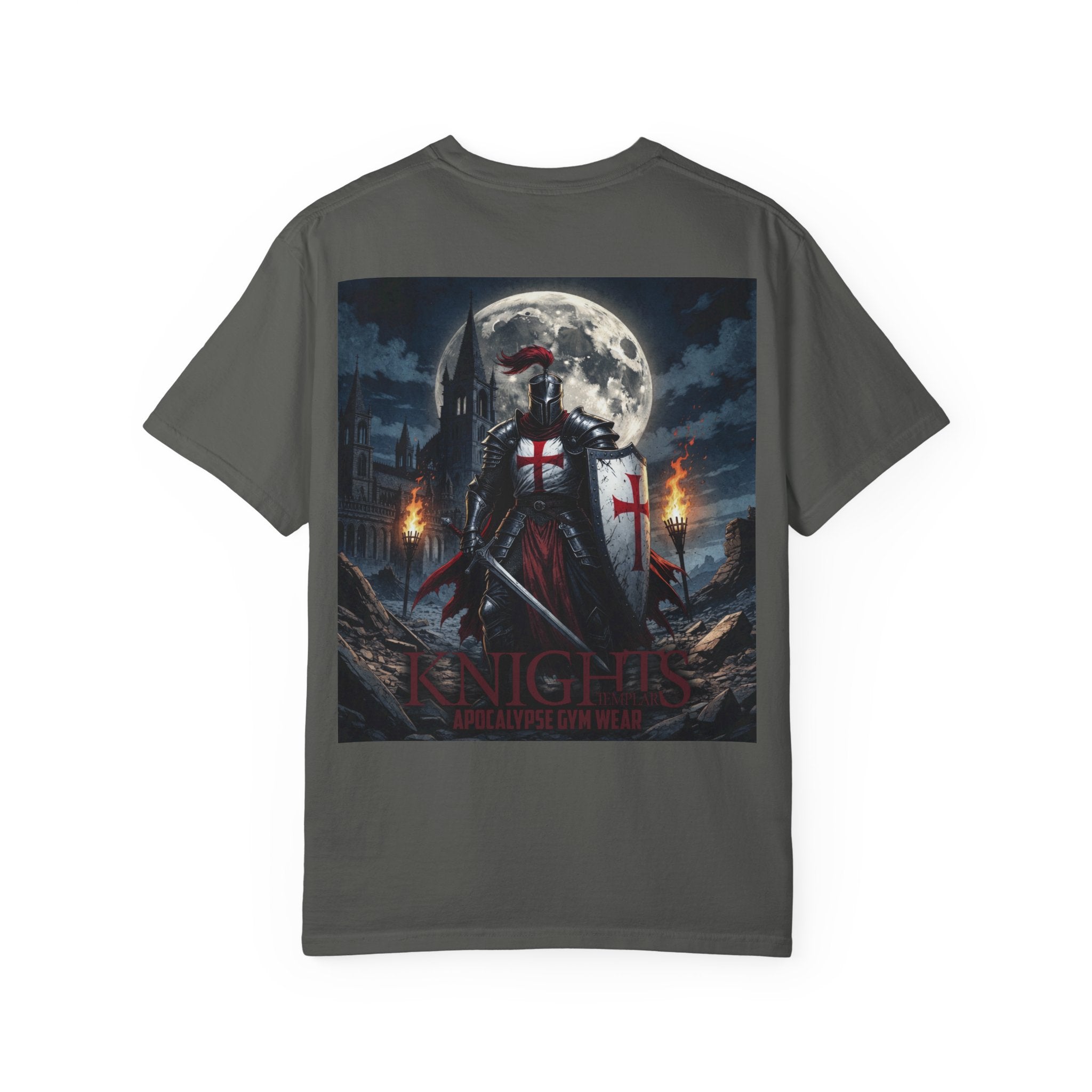 Knights Templar Bodybuilding Shirt - Gym Pump Cover Tee, Heavyweight Cotton Workout T-Shirt, Warrior Fitness Apparel, Powerlifting Tee