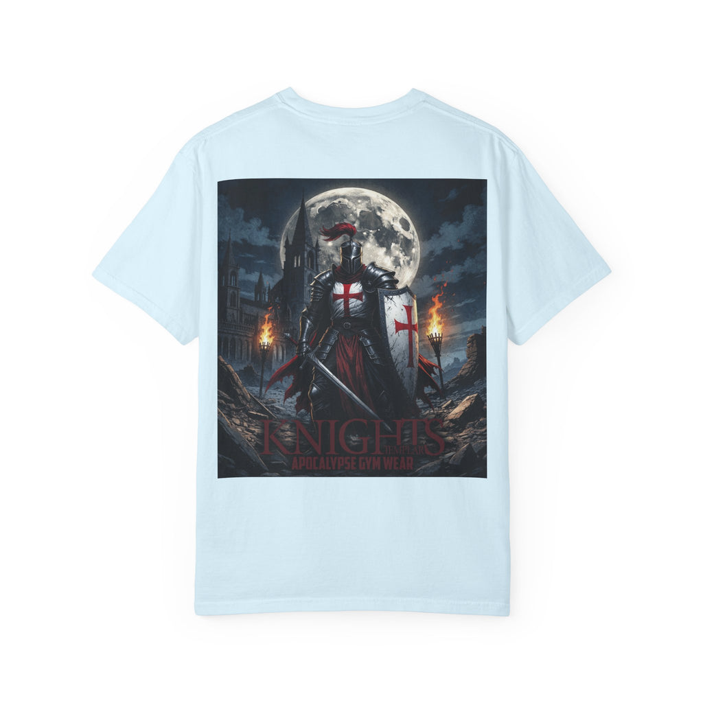 Knights Templar Bodybuilding Shirt - Gym Pump Cover Tee, Heavyweight Cotton Workout T-Shirt, Warrior Fitness Apparel, Powerlifting Tee