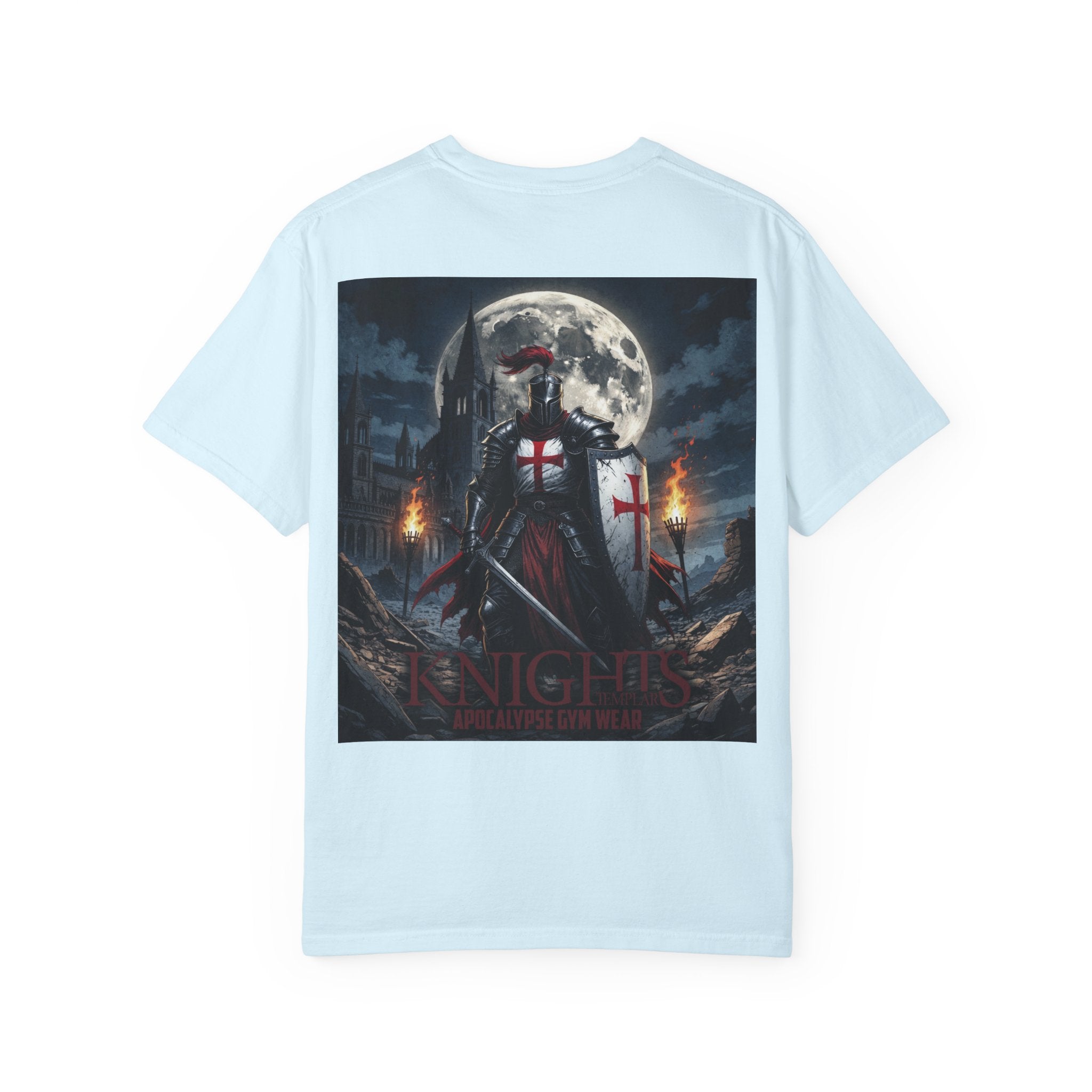 Knights Templar Bodybuilding Shirt - Gym Pump Cover Tee, Heavyweight Cotton Workout T-Shirt, Warrior Fitness Apparel, Powerlifting Tee