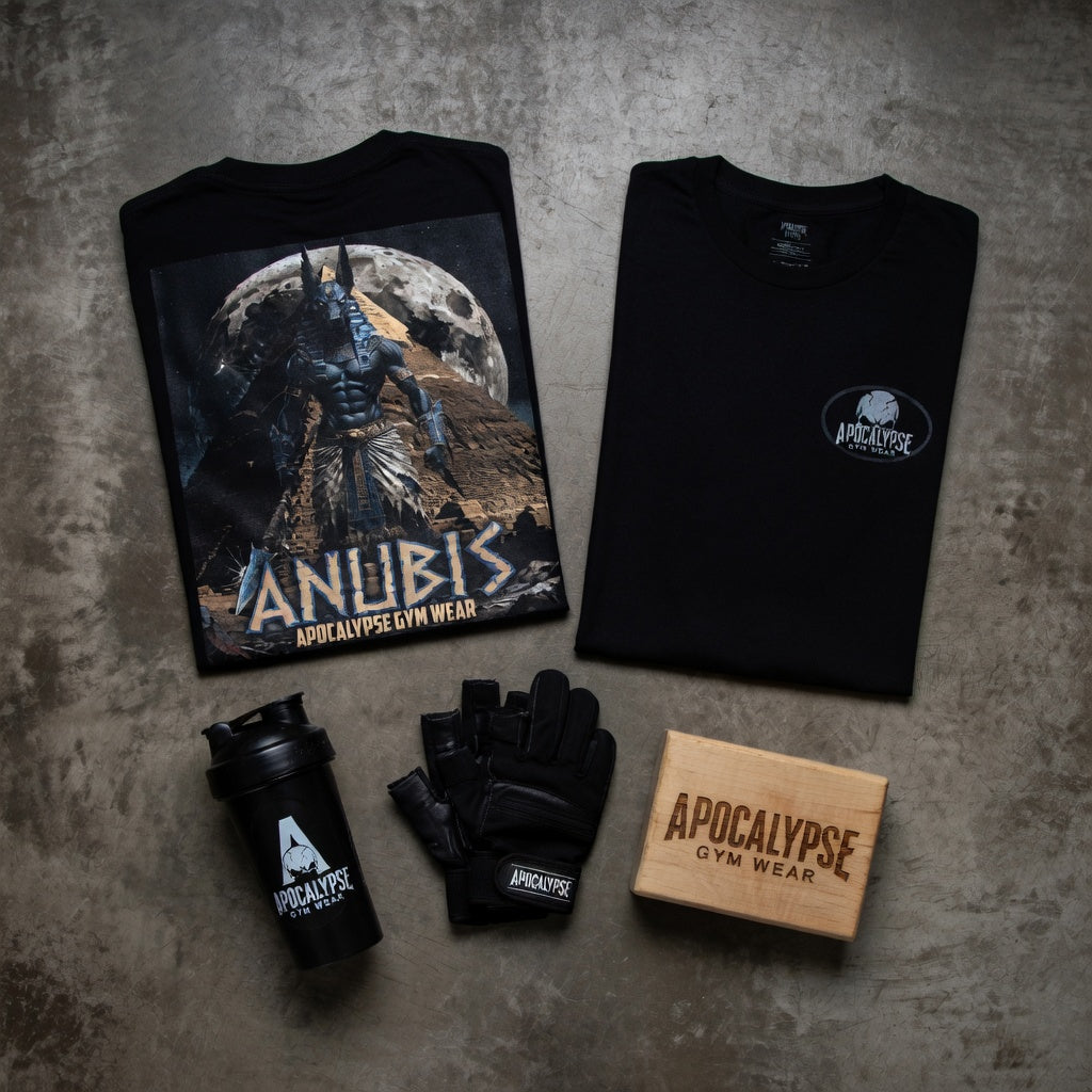 Anubis Bodybuilding Shirt, Gym Pump Cover, Egyptian Myth Graphic Tee, Heavyweight Cotton Workout T-Shirt, Apocalyptic Fitness Apparel