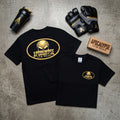 Apocalypse Gym Wear T-Shirt | Gold Skull Logo Athletic Tee
