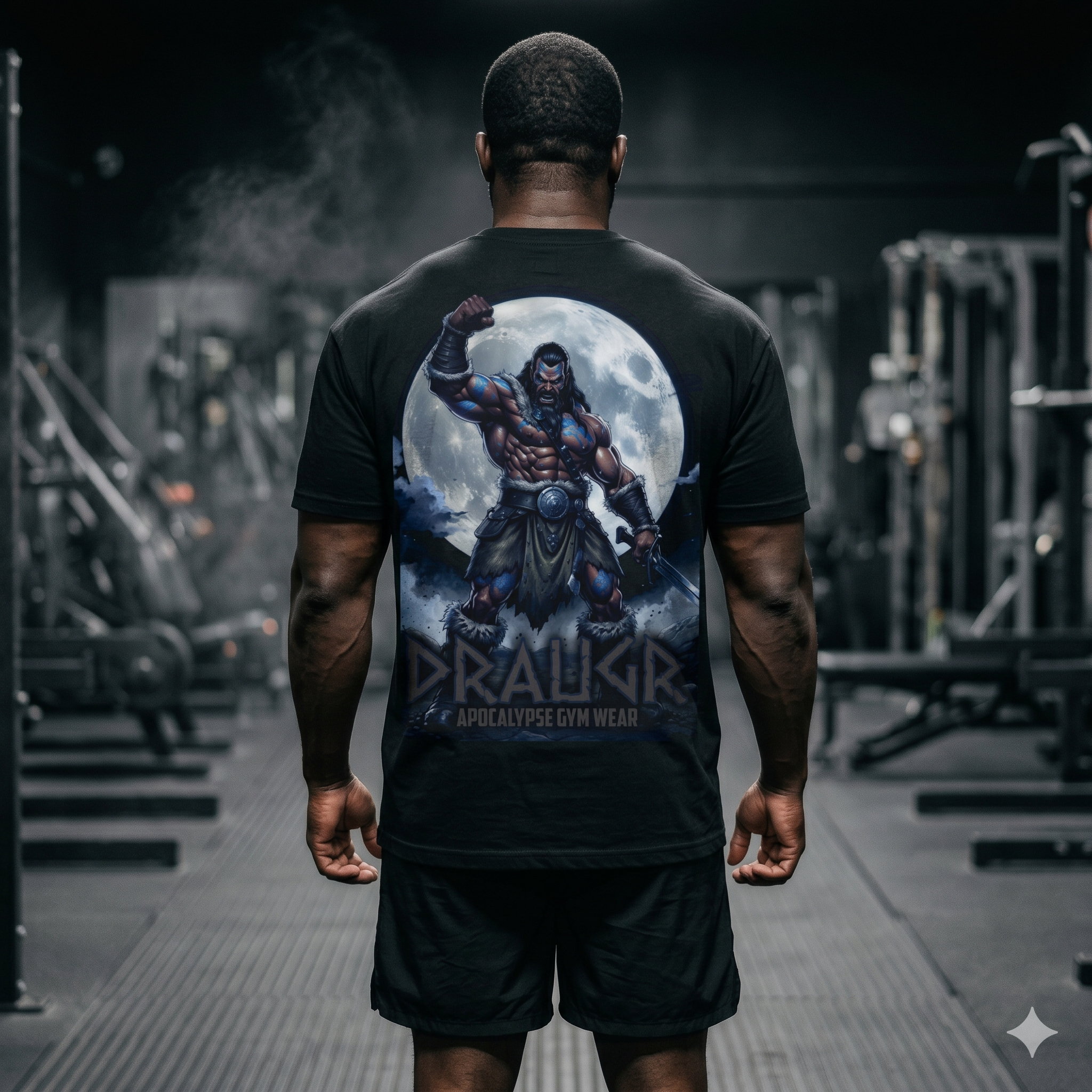 Draugr Apocalypse warrior graphic T-shirt | Norse undead moonback design