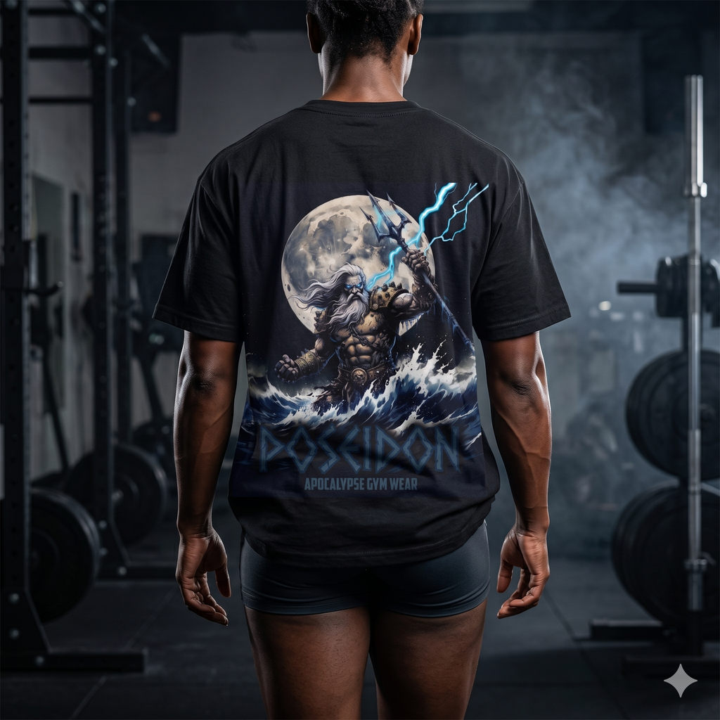Poseidon Trident Graphic T-Shirt | Mythology Ocean Wave Tee