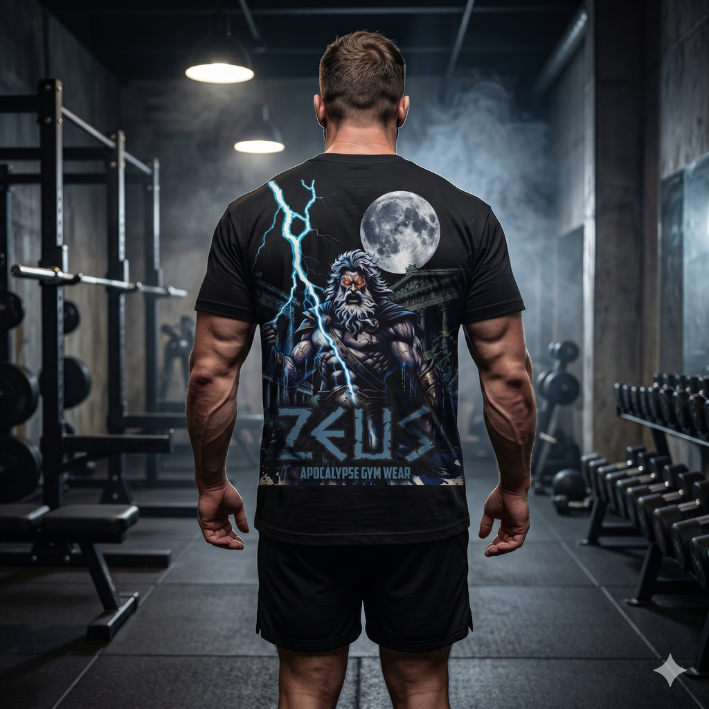 Zeus Apocalypse Pump Cover | Heavyweight Greek Mythology Gym Shirt | Dark Aesthetic Lifting Tee