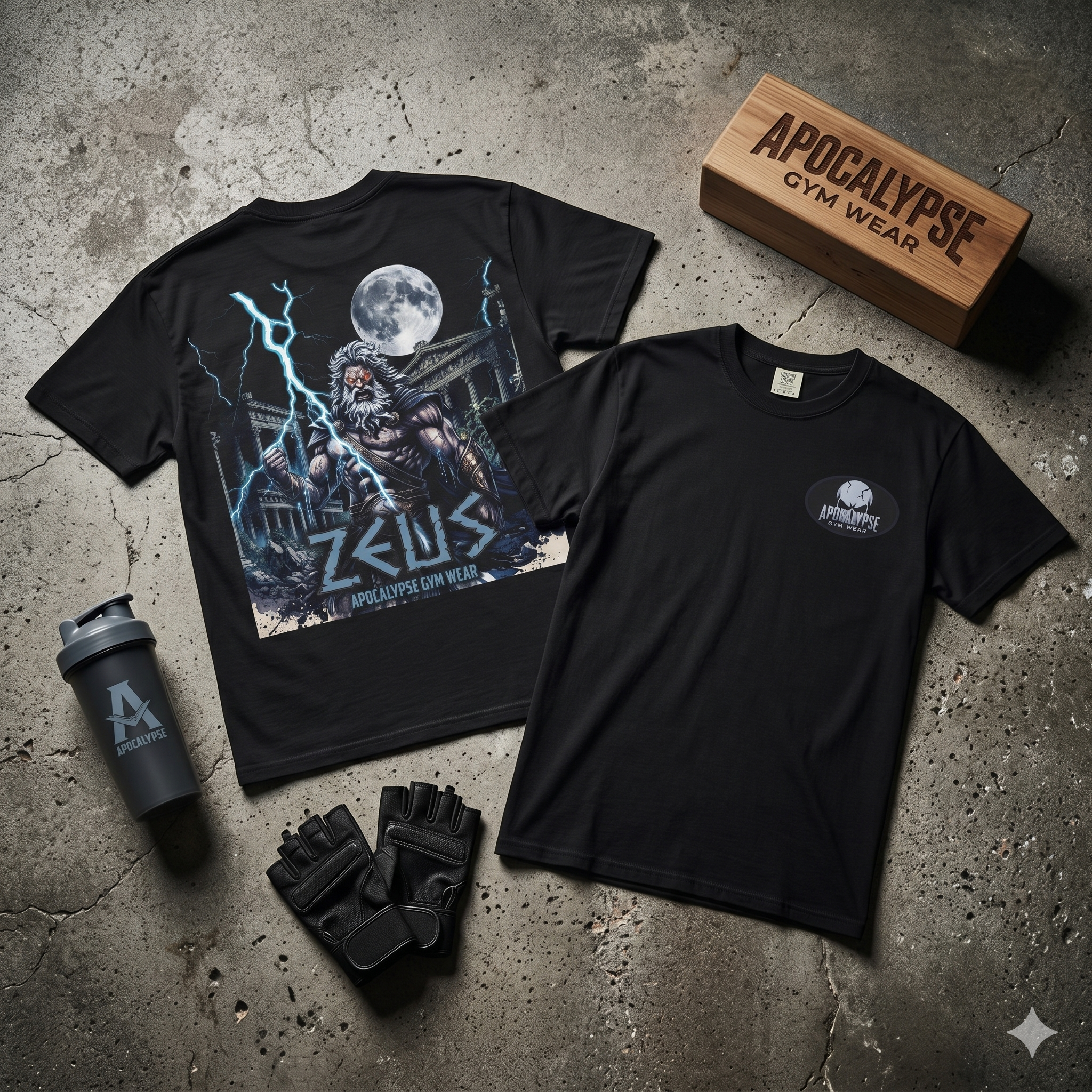Zeus Apocalypse Pump Cover | Heavyweight Greek Mythology Gym Shirt | Dark Aesthetic Lifting Tee