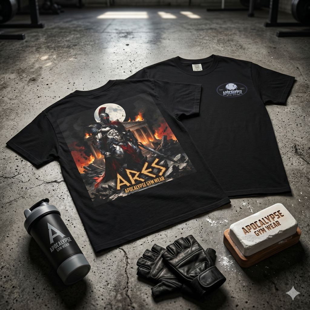Ares Warrior T-Shirt — Mythic Spartan Graphic Tee (Apocalypse Gym Wear)