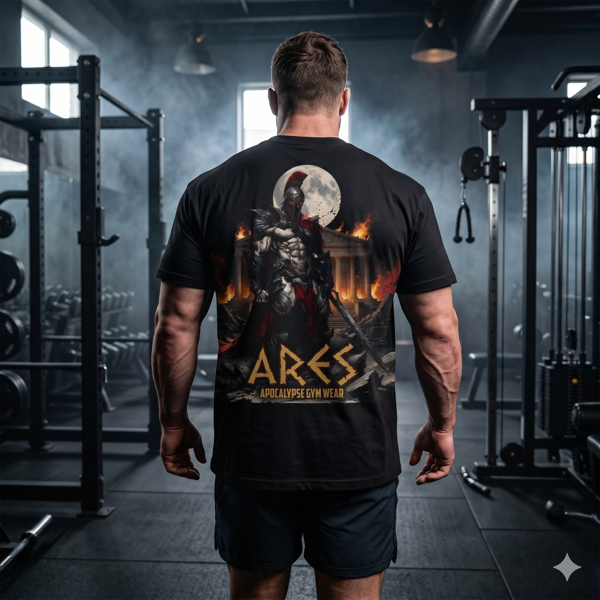 Ares Warrior T-Shirt — Mythic Spartan Graphic Tee (Apocalypse Gym Wear)
