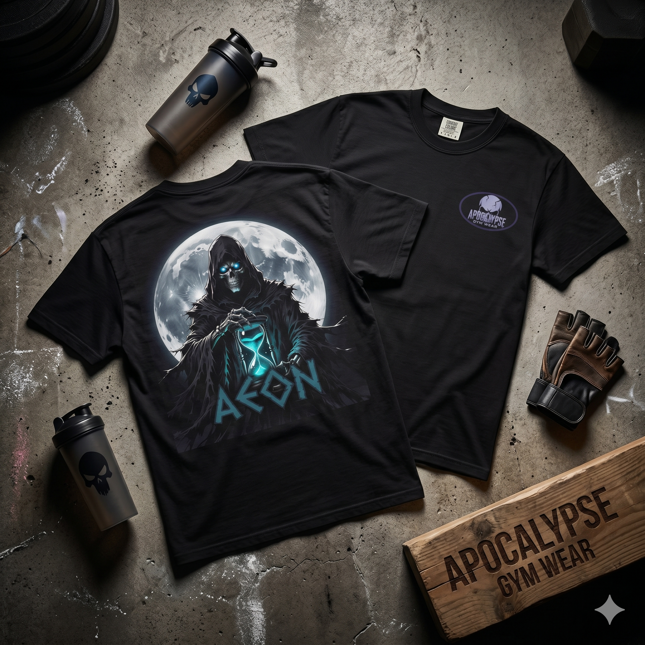 Aeon Grim Reaper Moon Illustration T-shirt | Aeon Apocalyptic Design