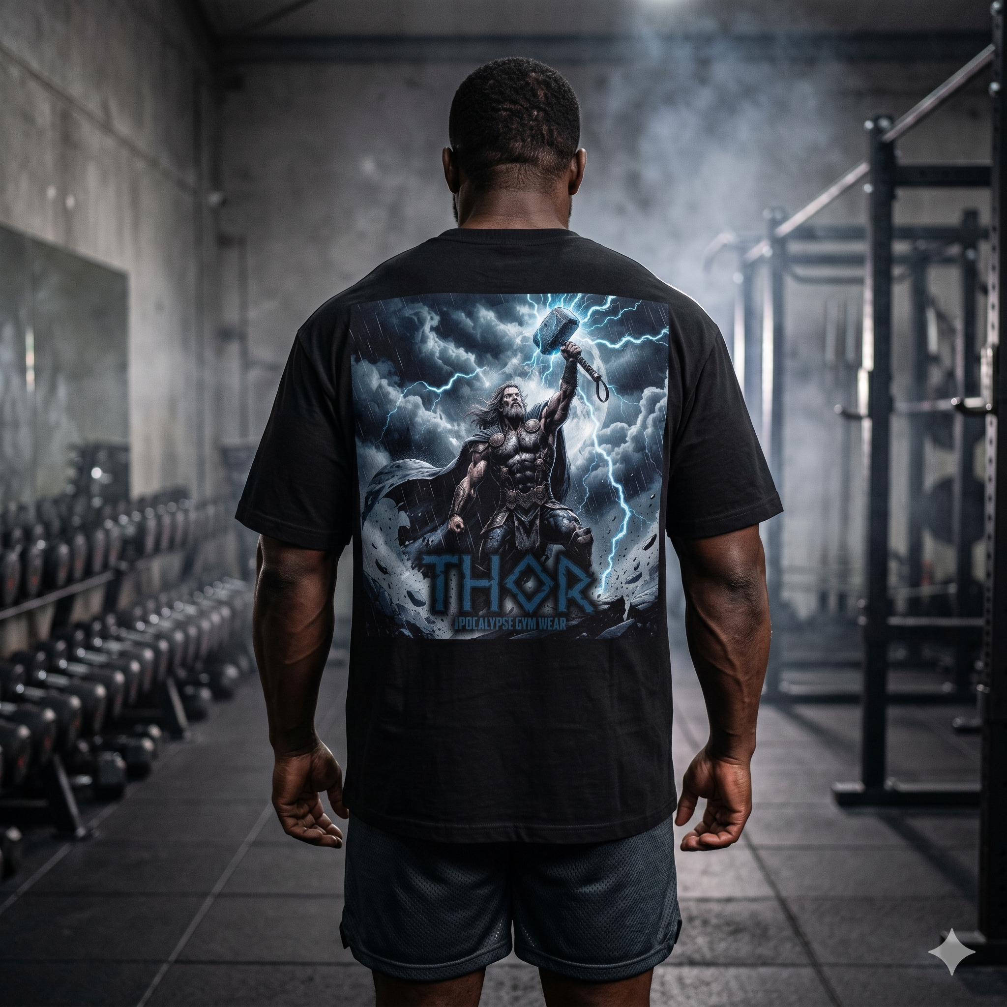Thor Lightning Illustration T-Shirt | Mythic Norse God Tee