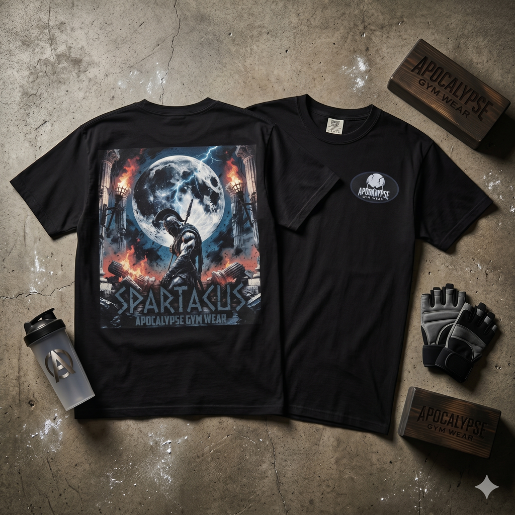 Spartacus Apocalypse Gym Wear - Kneeling Warrior Lifting Shirt - Heavyweight Mythology Pump Cover - Ancient Strength Bodybuilding Tee