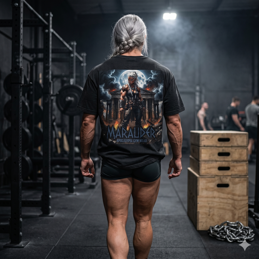 Apocalypse Marauder Pump Cover - Heavyweight Bodybuilding Shirt - Dark Fantasy Gym Wear - Oversized Powerlifting Graphic Tee