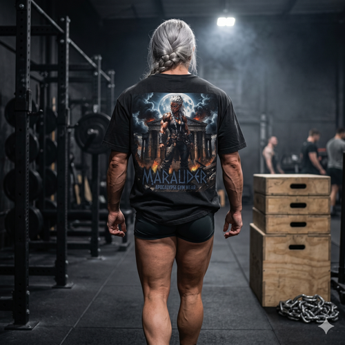 Apocalypse Marauder Pump Cover - Heavyweight Bodybuilding Shirt - Dark Fantasy Gym Wear - Oversized Powerlifting Graphic Tee