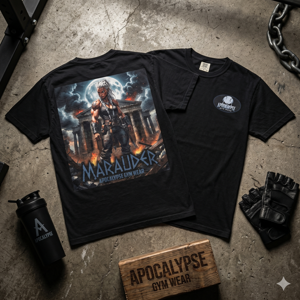 Apocalypse Marauder Pump Cover - Heavyweight Bodybuilding Shirt - Dark Fantasy Gym Wear - Oversized Powerlifting Graphic Tee
