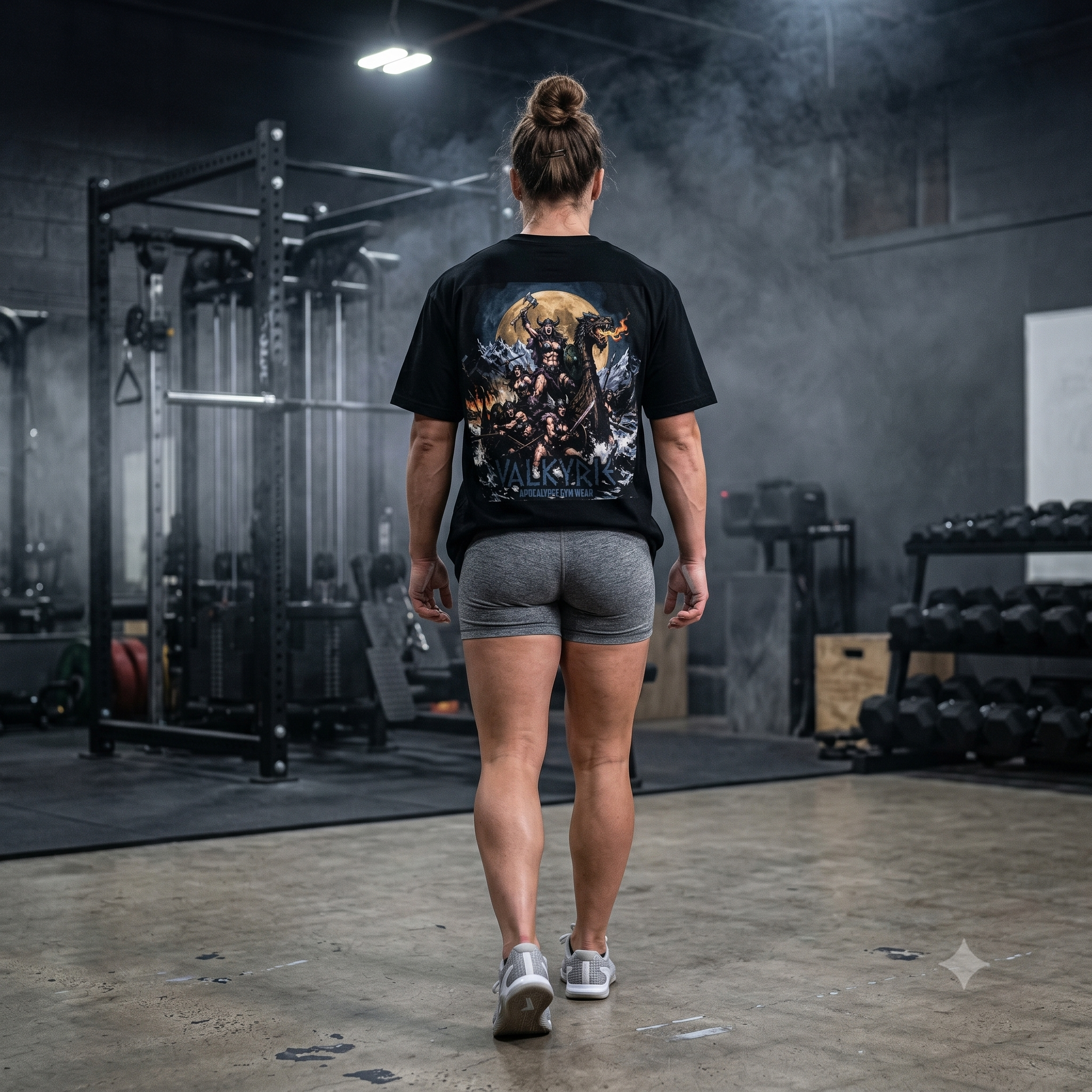 Valkyrie Norse Viking Illustration T-shirt | Mythic Warrior Back Print