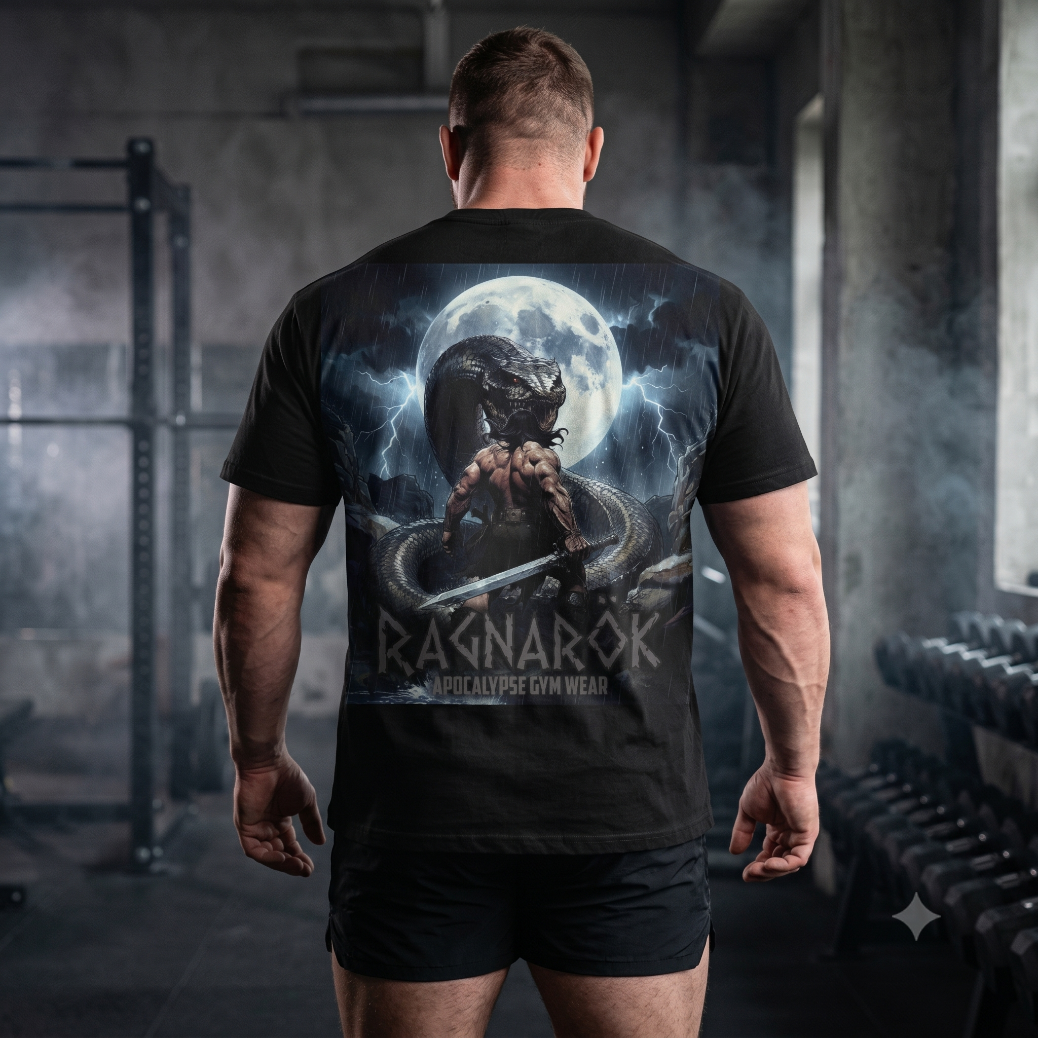 Ragnarok Viking T-Shirt — Moonlit Warrior Graphic Tee