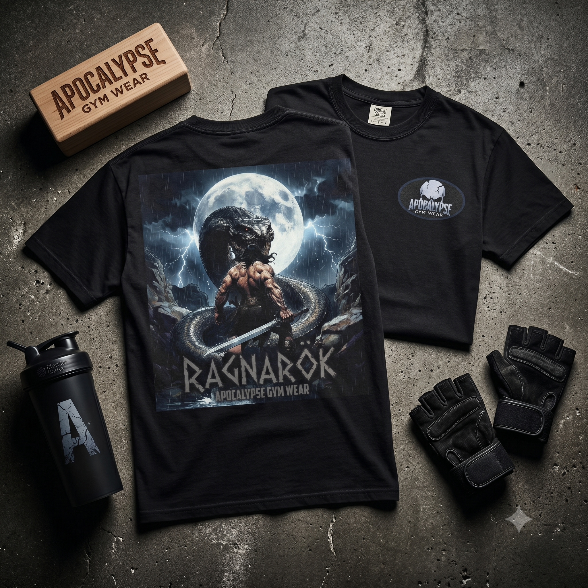 Ragnarok Viking T-Shirt — Moonlit Warrior Graphic Tee