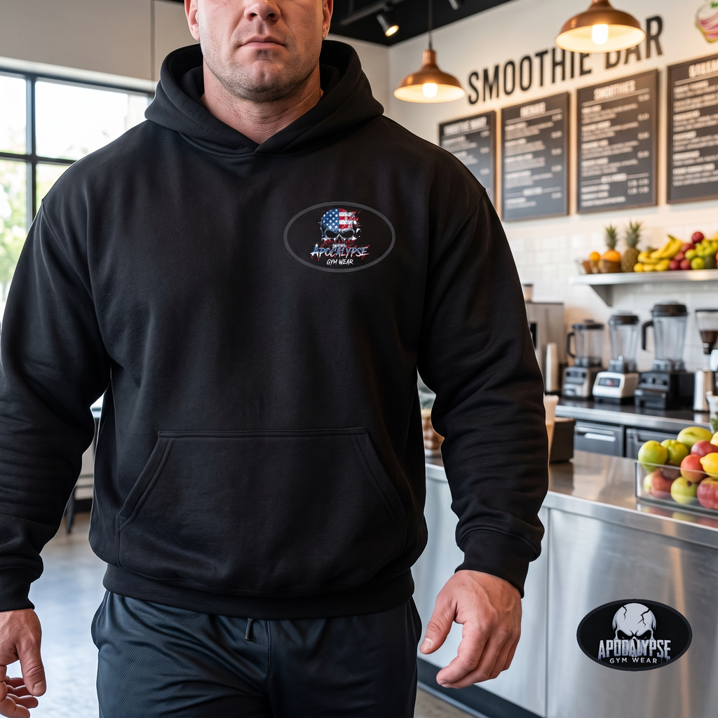 Patriotic Skull Heavyweight Hoodie and Pump Cover