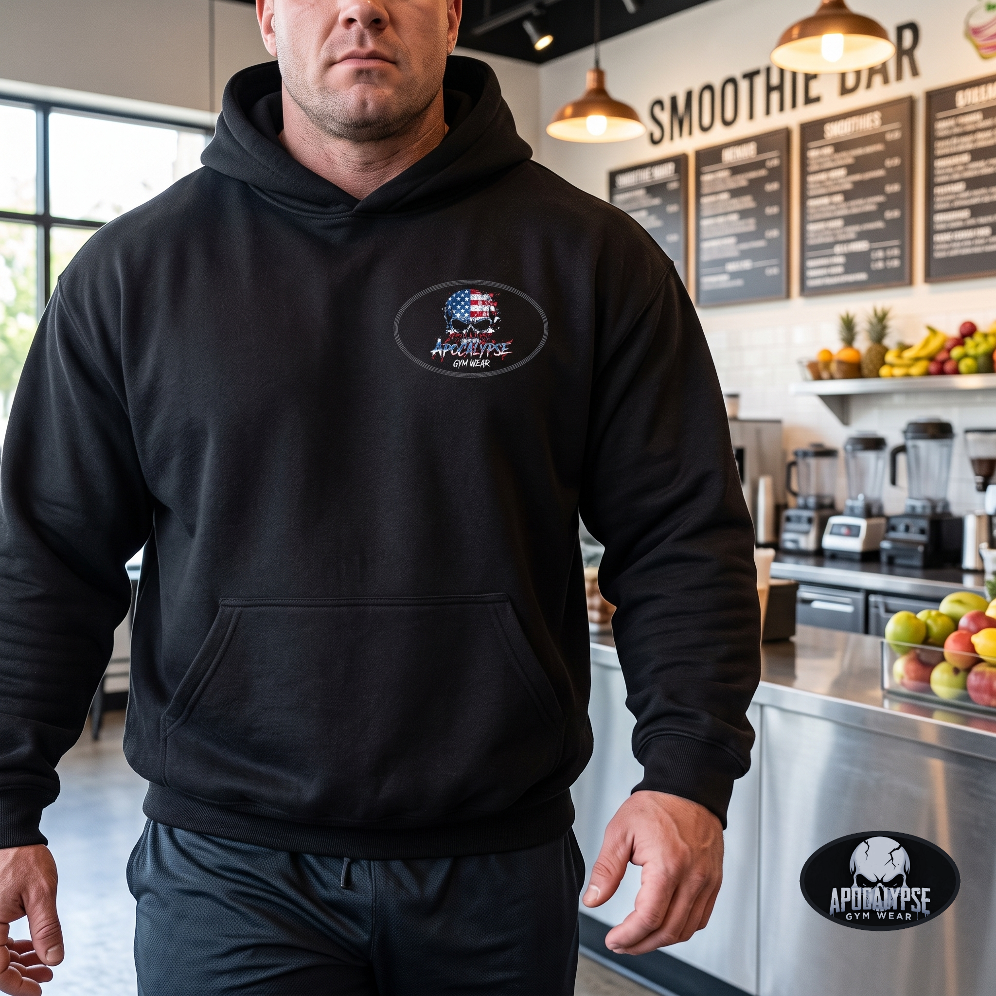 Patriotic Skull Heavyweight Hoodie and Pump Cover
