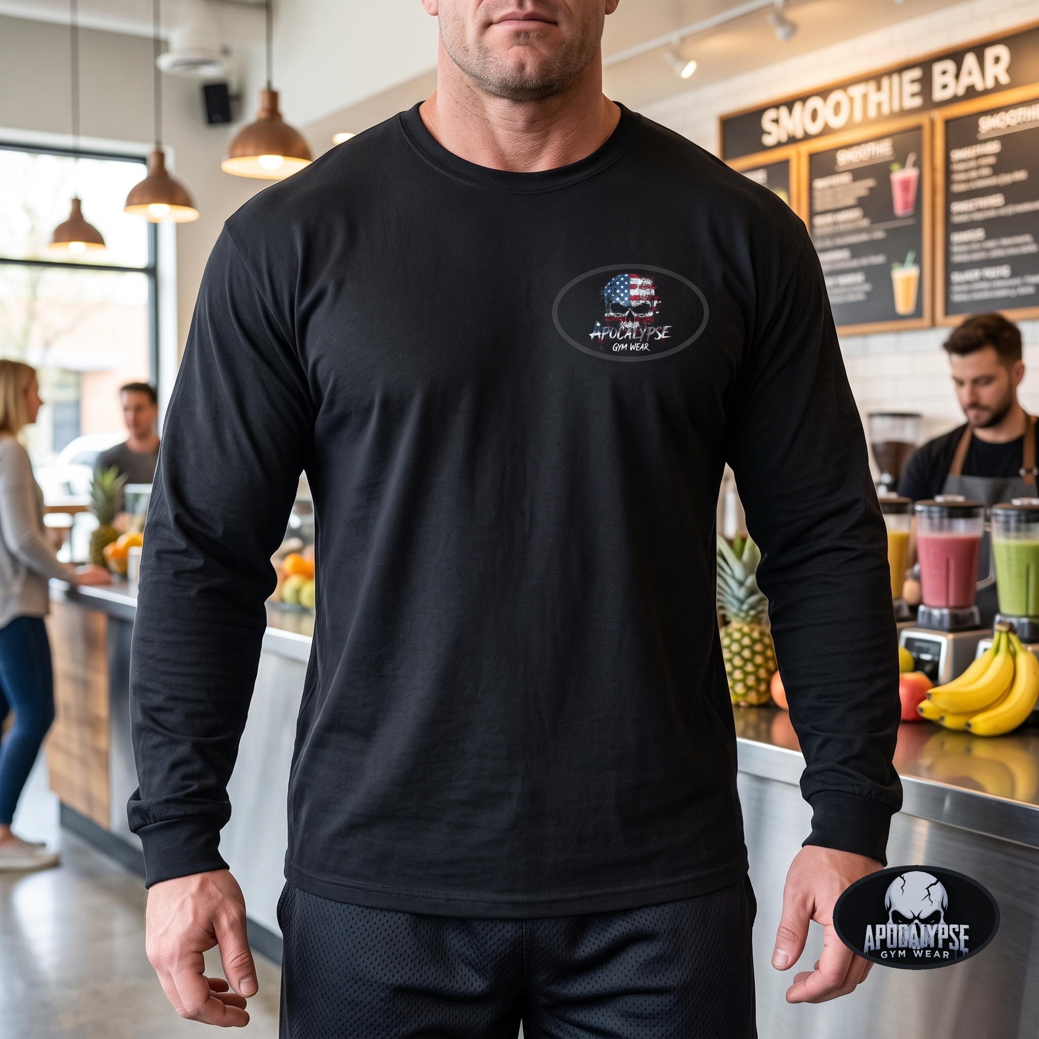 Patriotic Skull Heavyweight Long Sleeve and Pump Cover
