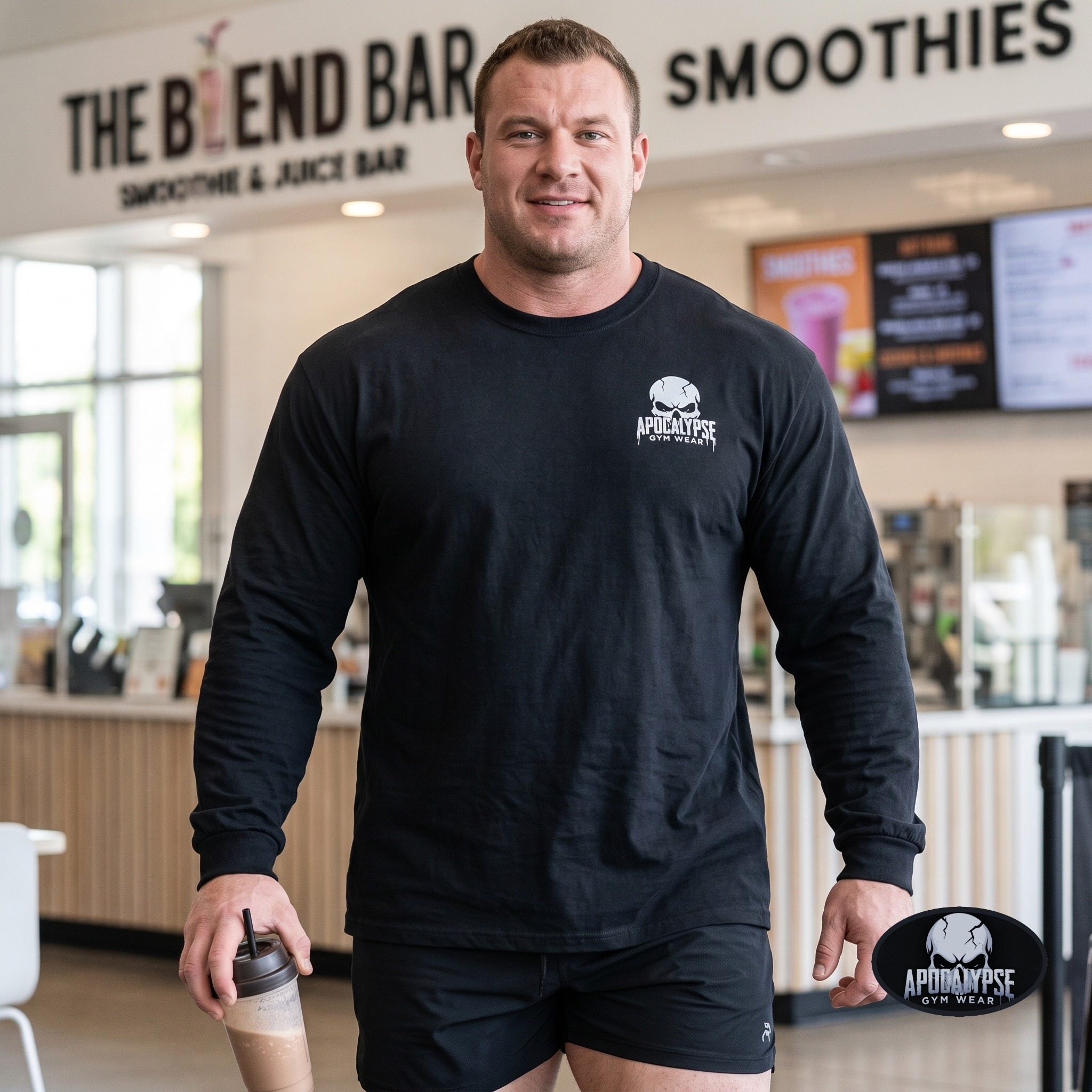 White Skull Logo Heavyweight Long Sleeve Gym Shirt | Apocalypse Gym Wear Pump Cover