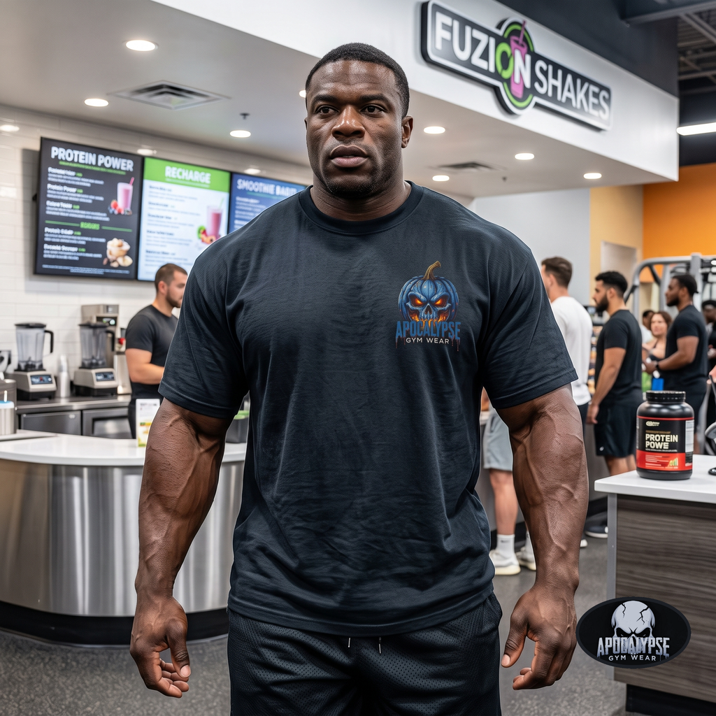 Limited Edition Blue Pumpkin Skull Halloween Gym T-Shirt | Apocalypse Gym Wear Pump Cover