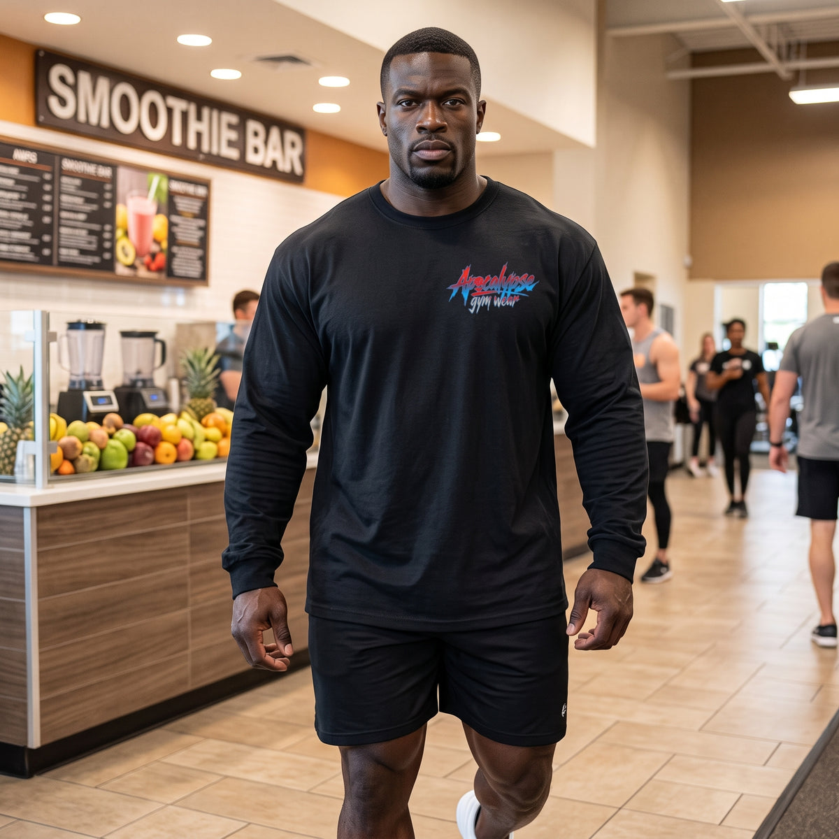 Red & Blue Crimson Skull Heavyweight Oversized Gym Long Sleeve Shirt | Apocalypse Gym Wear Pump Cover
