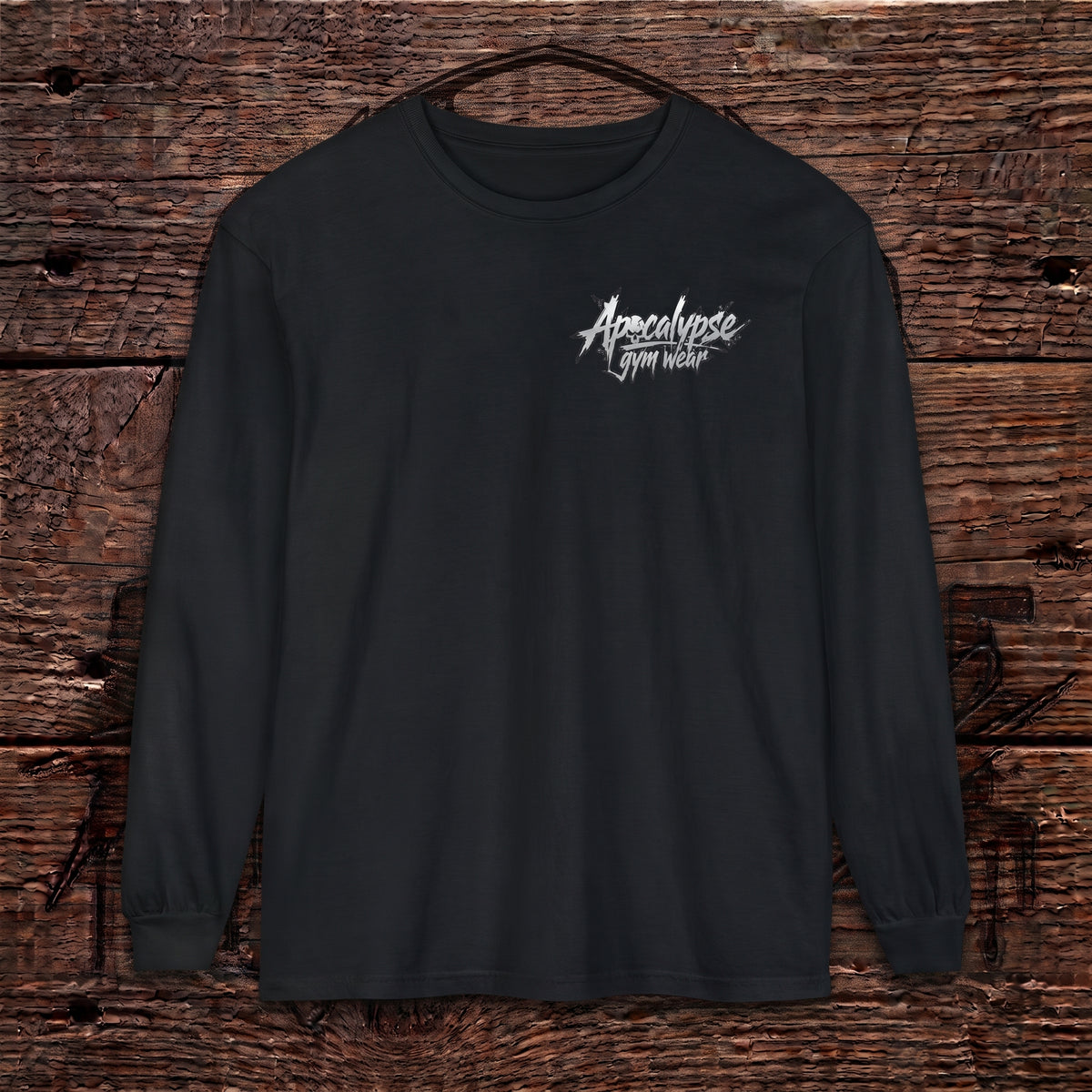 Monochrome Reaper Heavyweight Oversized Gym Long Sleeve Shirt | Apocalypse Gym Wear Pump Cover