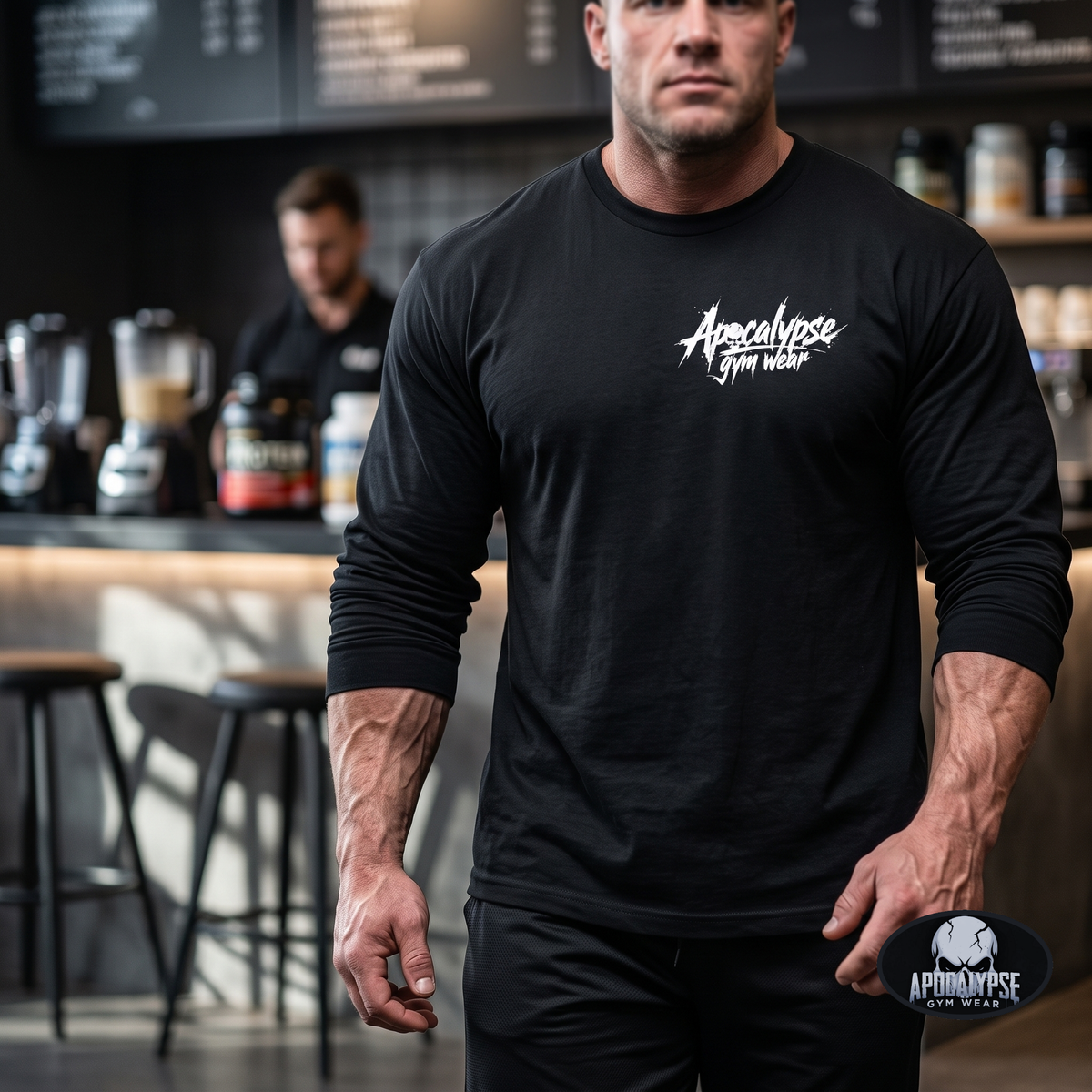 Monochrome Reaper Oversized Heavyweight Gym Long Sleeve | Apocalypse Gym Wear Pump Cover