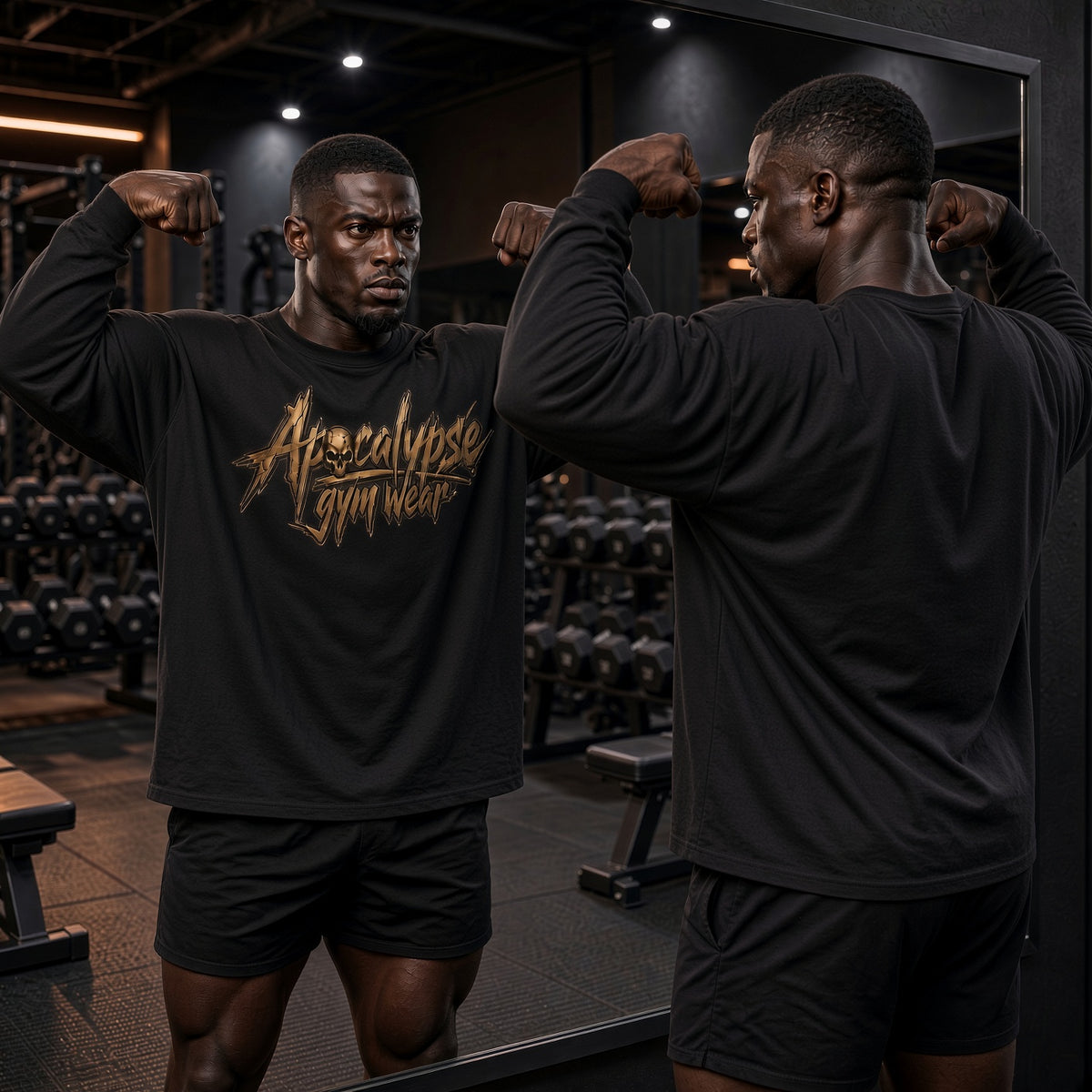 Tarnished Gold Chisel Oversized Heavyweight Gym Long Sleeve | Apocalypse Gym Wear Pump Cover