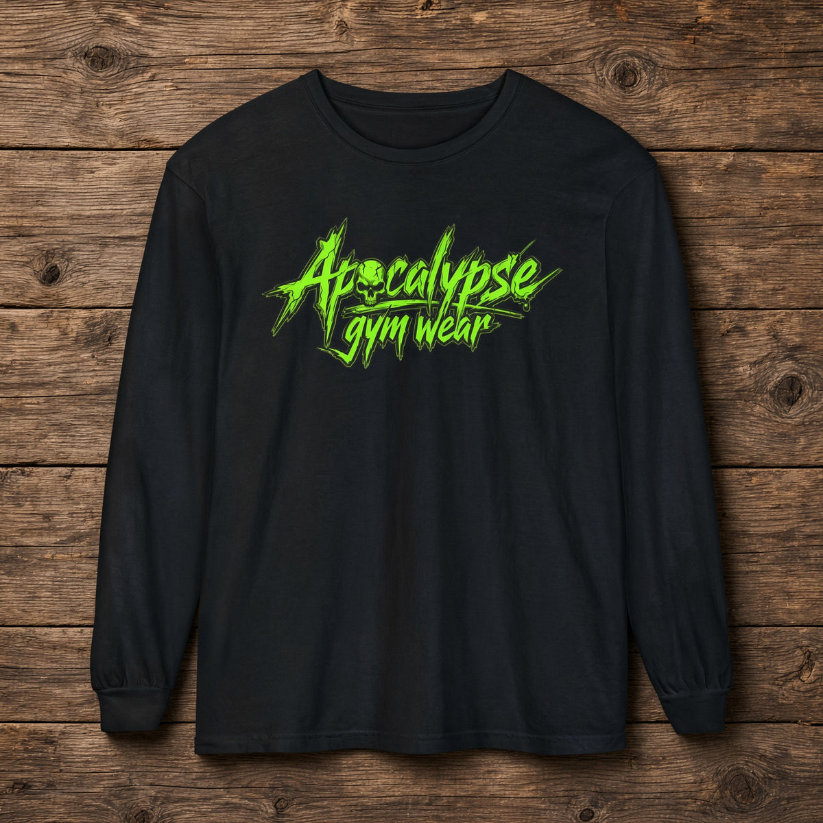Toxic Green Chisel Oversized Heavyweight Gym Long Sleeve | Apocalypse Gym Wear Pump Cover