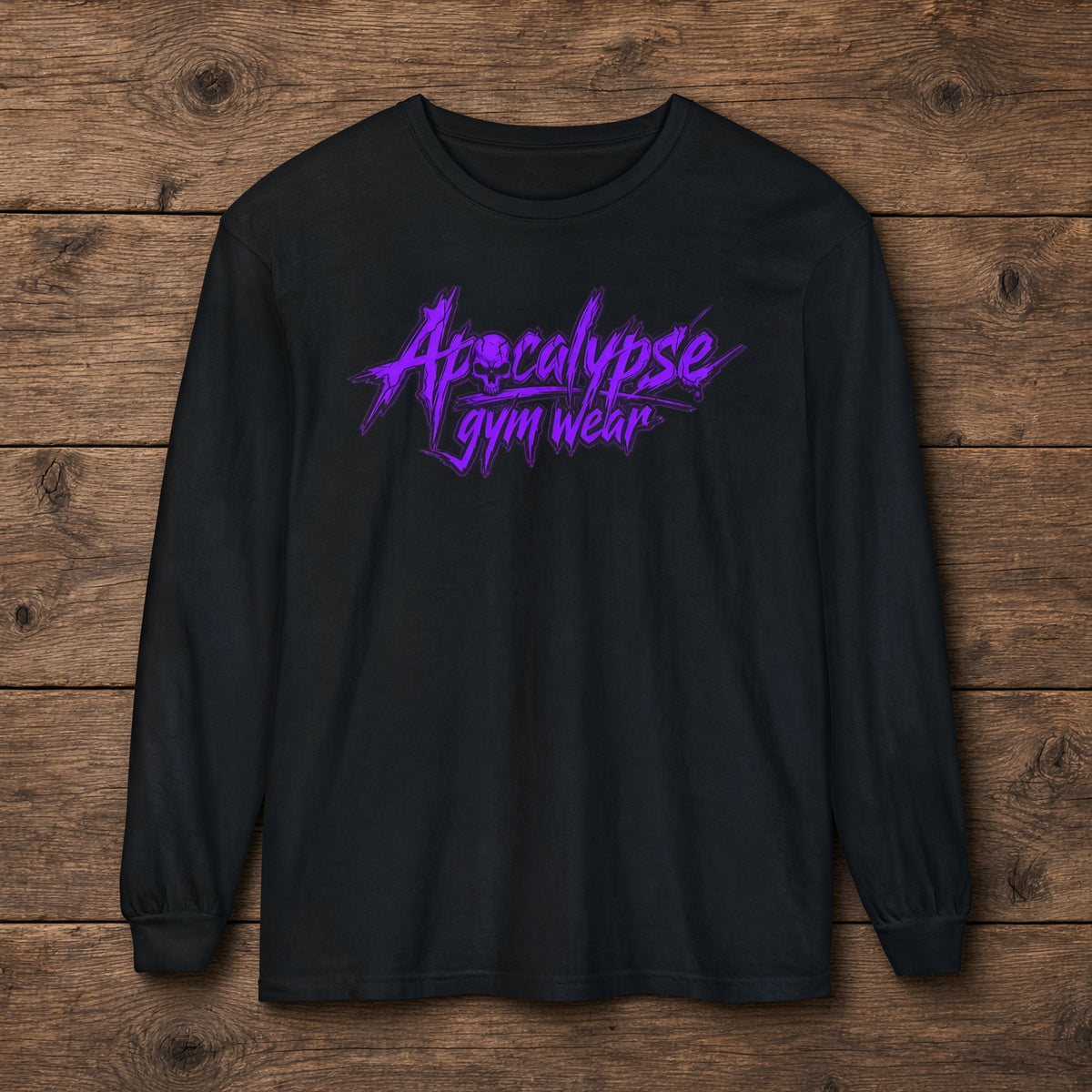 Ecto Violet Chisel Oversized Heavyweight Gym Long Sleeve | Apocalypse Gym Wear Pump Cover