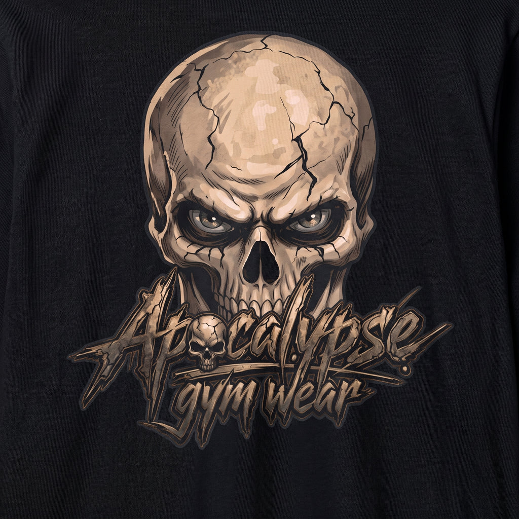 Bone Skull Heavyweight Oversized Gym Shirt | Apocalypse Gym Wear Pump Cover