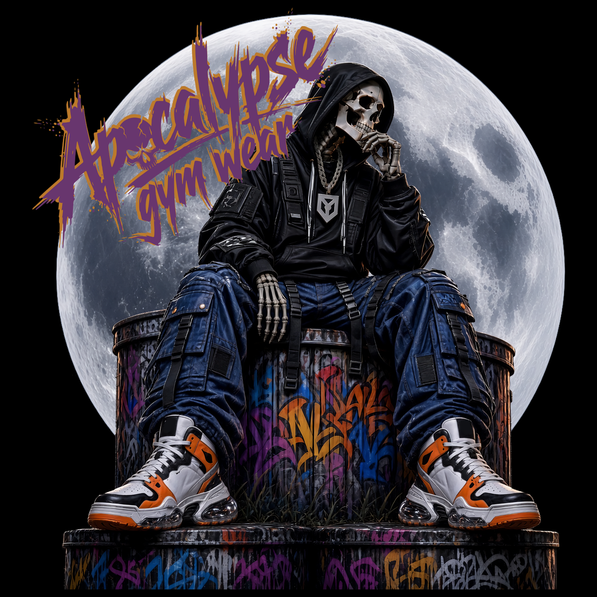 Lunar Reaper Heavyweight Oversized Hoodie | Apocalypse Gym Wear