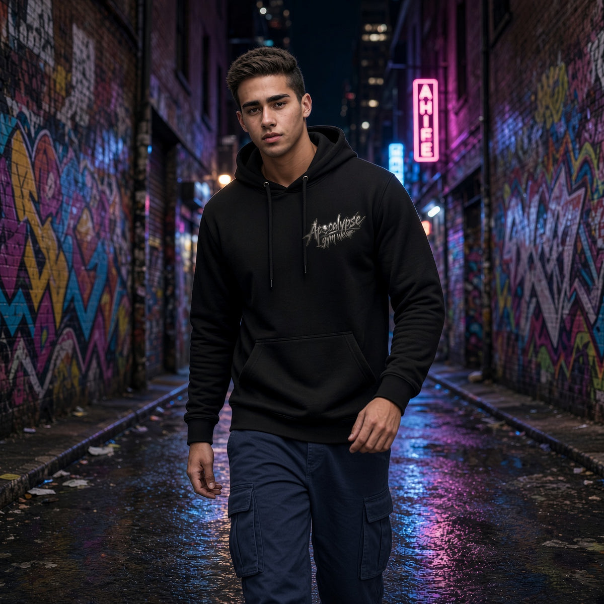 Blood Moon Raven Heavyweight Oversized Hoodie | Apocalypse Gym Wear