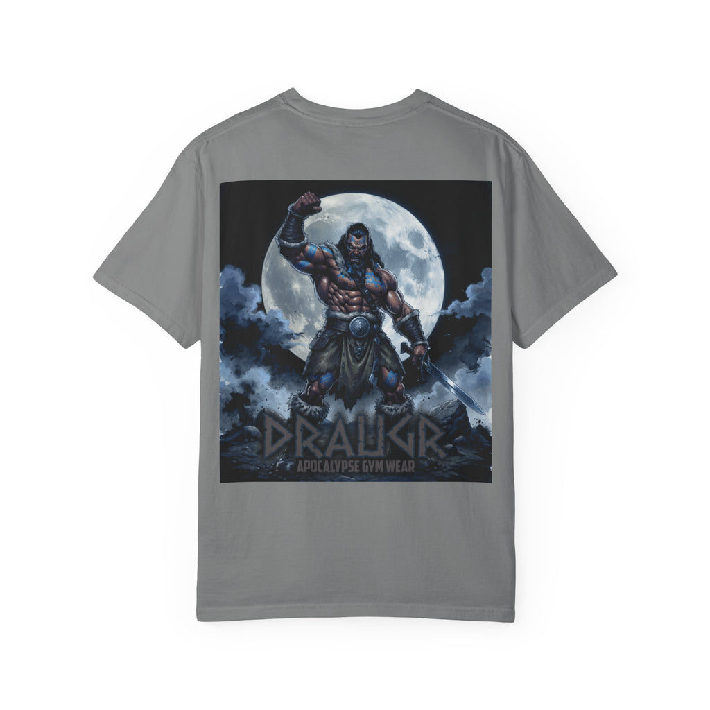 Draugr Apocalypse warrior graphic T-shirt | Norse undead moonback design